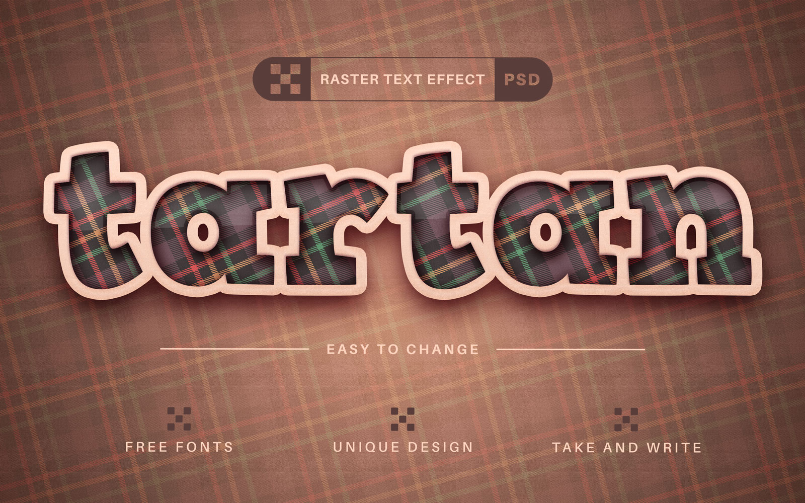 Tartan - Editable Text Effect, Font Style 4