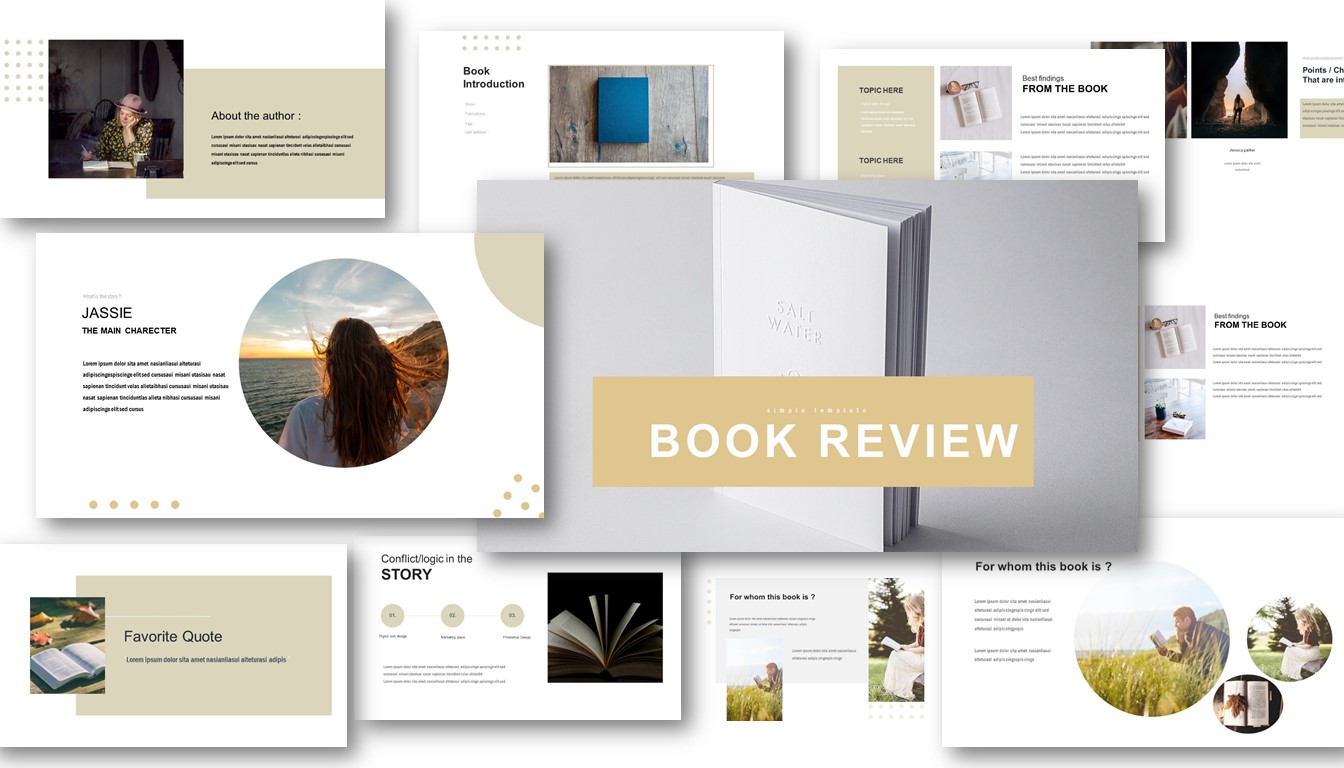 Book Review PowerPoint Template - Beautiful Slides