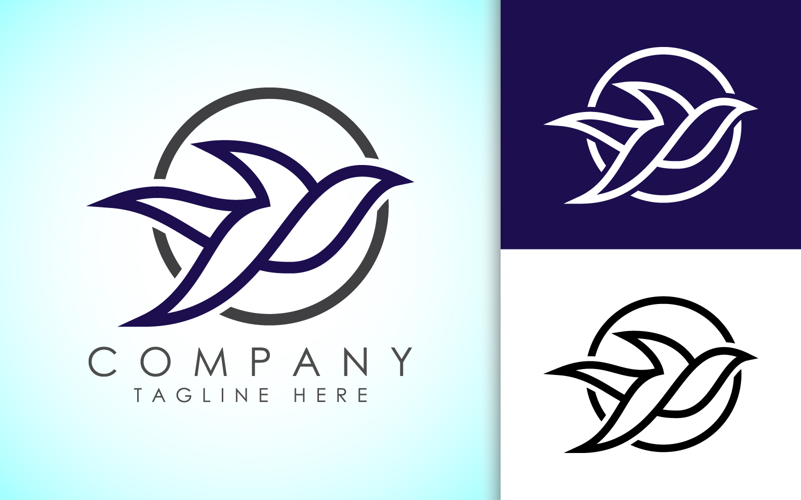 Abstract flying dove logo sign symbol