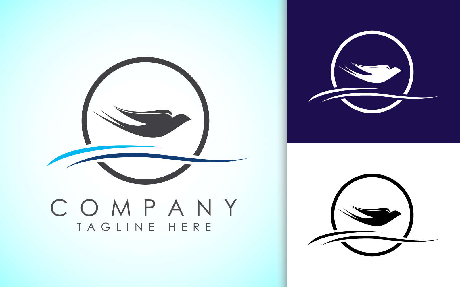 Flying dove logo sign symbol. Bird logo