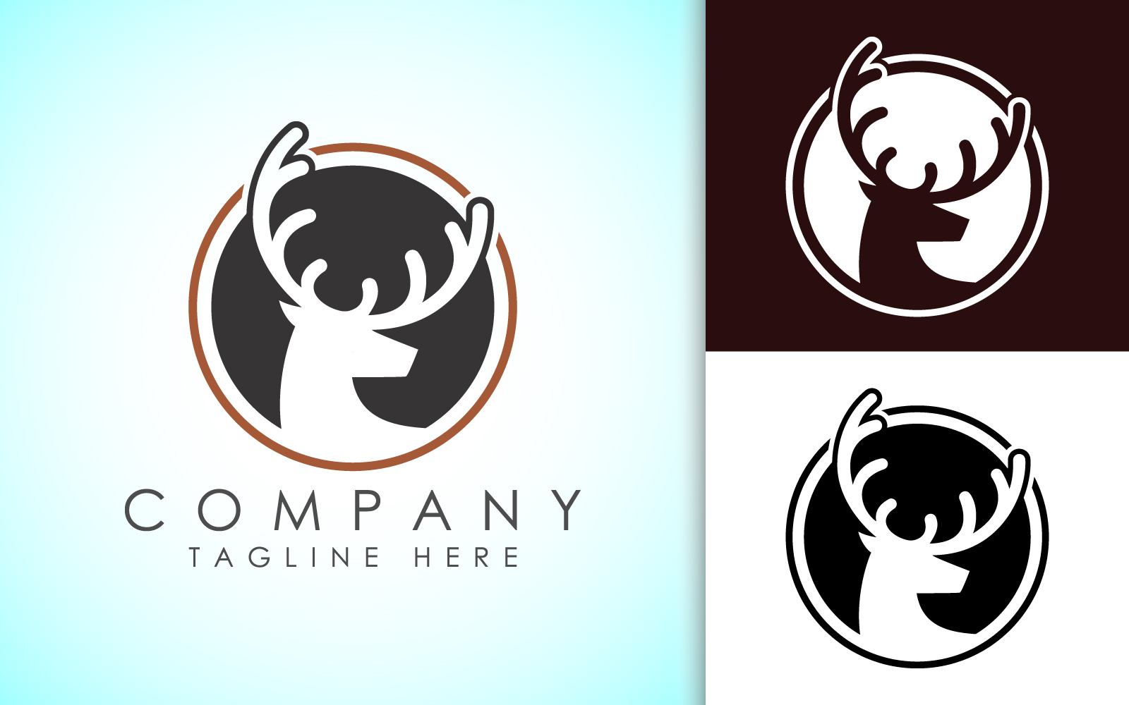 Hunting logo design. Deer head logo