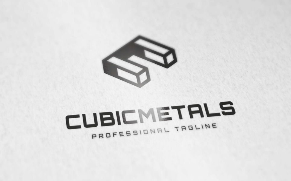 Letter C logo or Cubic Metal Logo