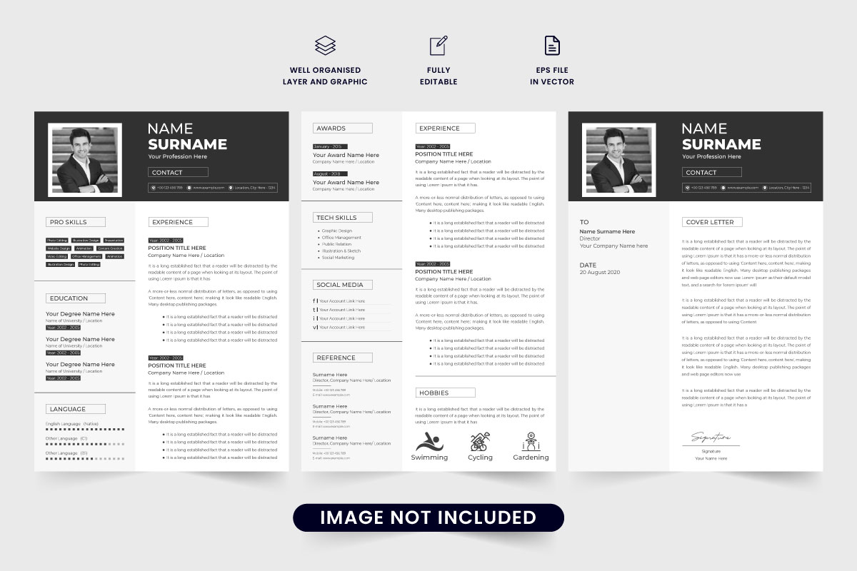Corporate Resume and Cover Letter Vector