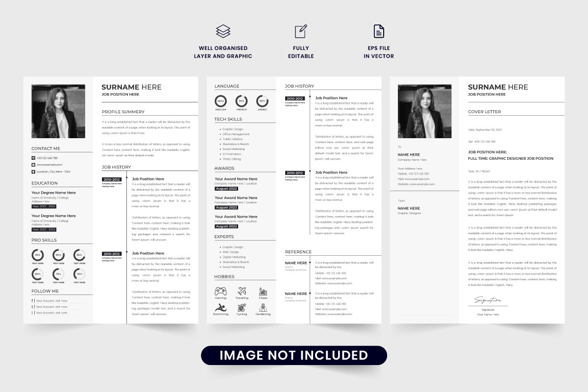 Resume Template and Cover Letter Set