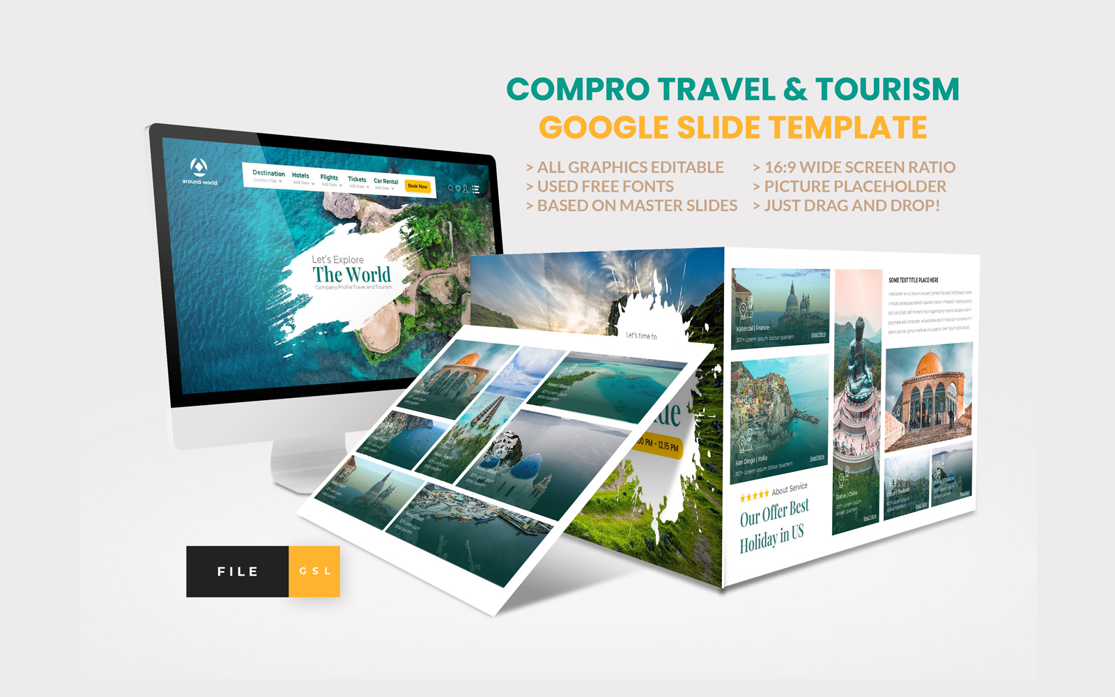 Company Profile Travel and Tourism Google Slide Template