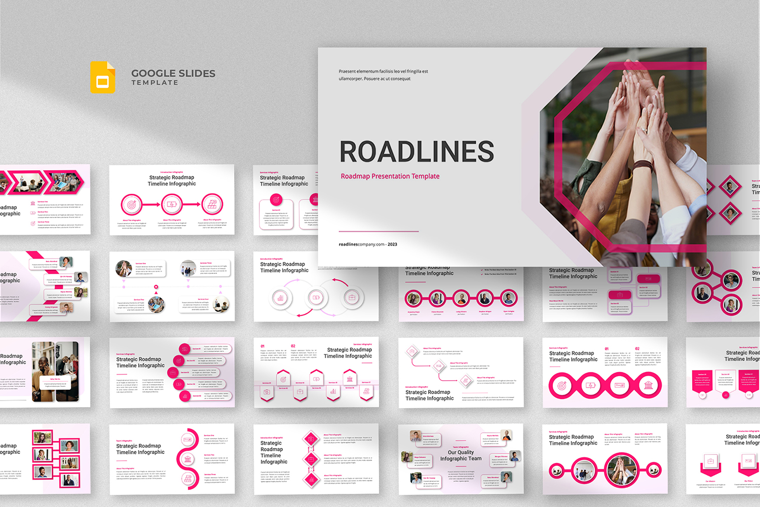 Roadlines - Project Roadmap Google Slides Template