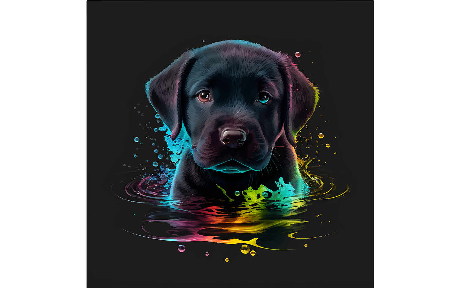 Dandelion Ein Labrador Illustration Vector