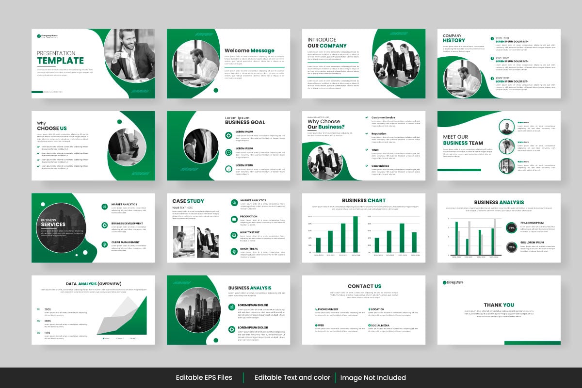 Business presentation slides template design minimalist business layout template design