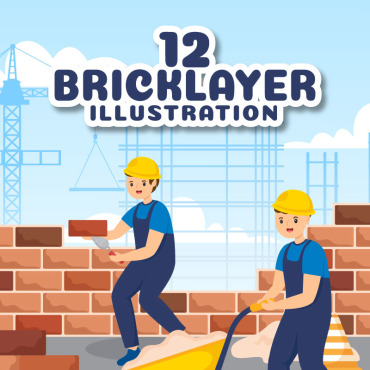 Builder Brick Illustrations Templates 325406