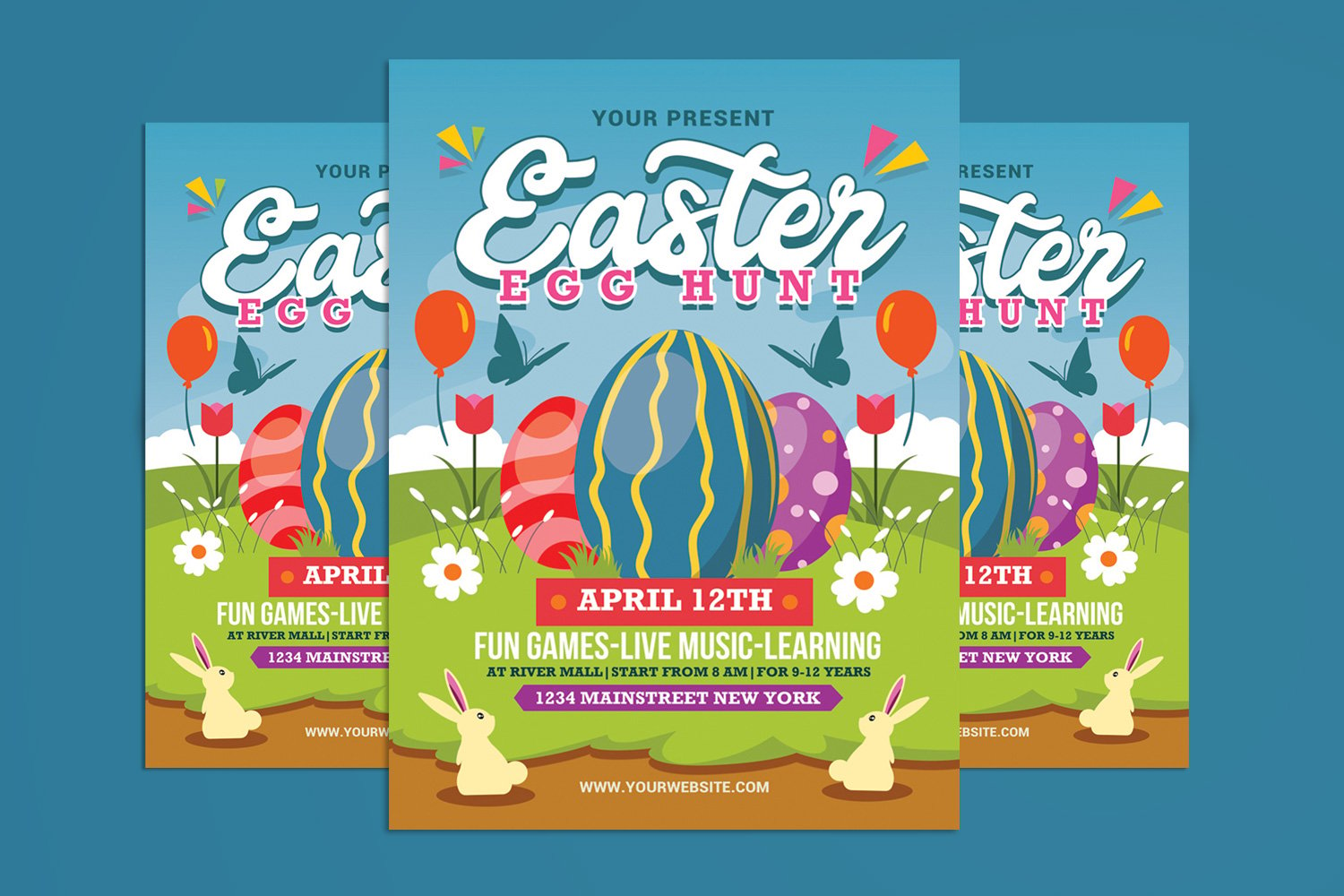 Easter Egg Hunt Flyer Poster Template 1