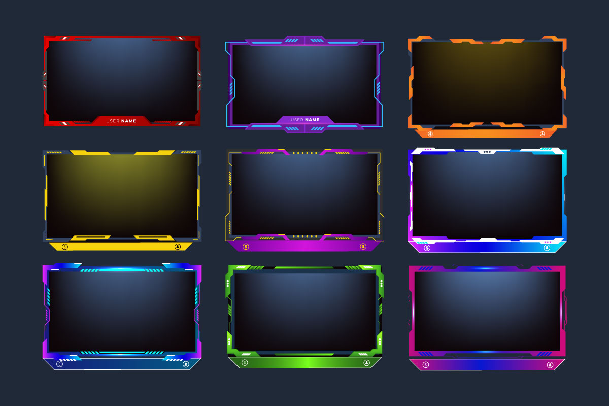 Gaming screen panel overlay template