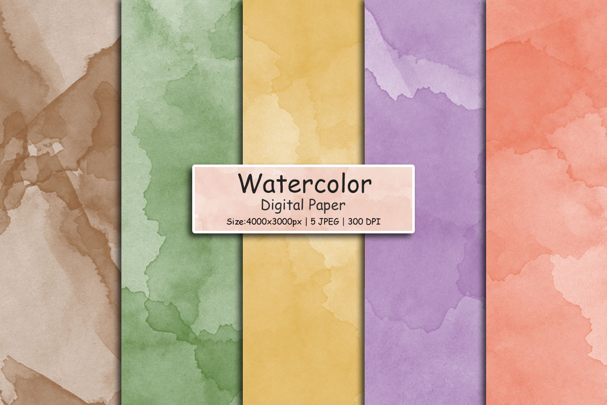 Watercolor splash digital paper, colorful paint splatter texture background