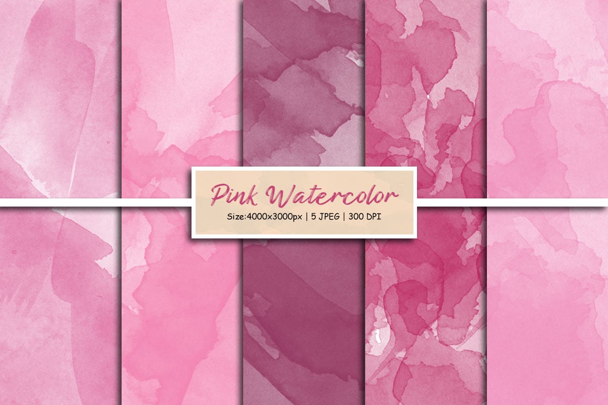 Pink watercolor digital paper and Paint splatter texture background.  Splashes Watercolor Background