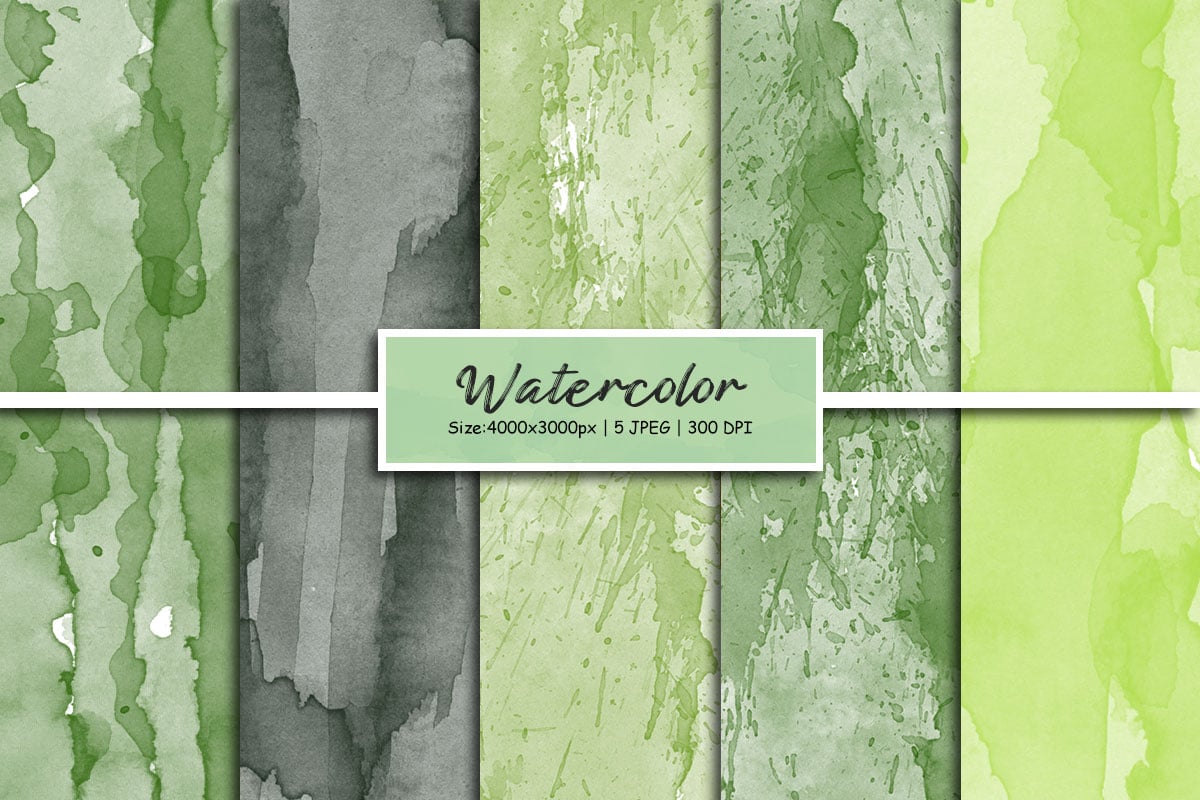 Colorful paint watercolor green background, splash textured background, watercolor digital paper