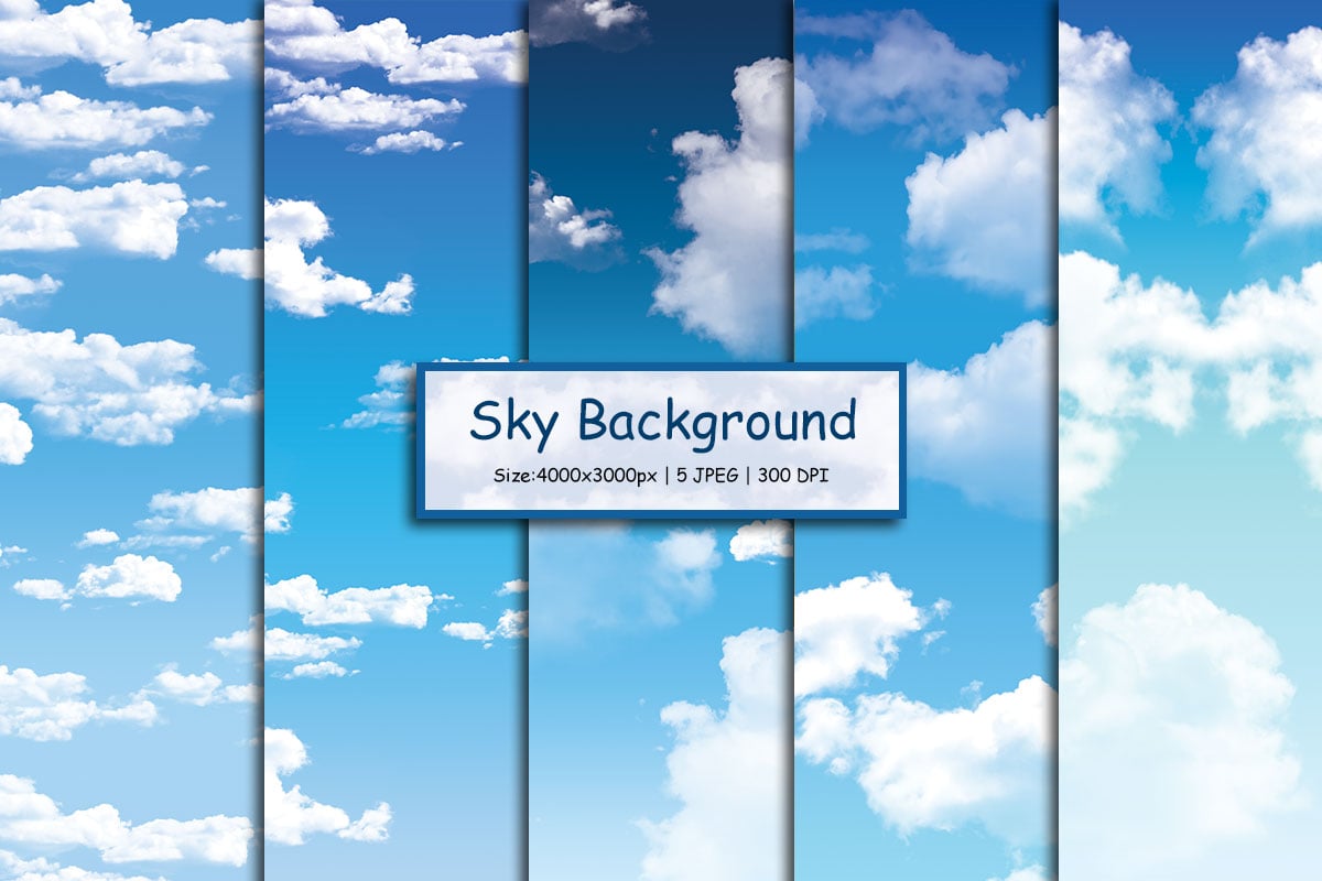 White clouds blue sky background