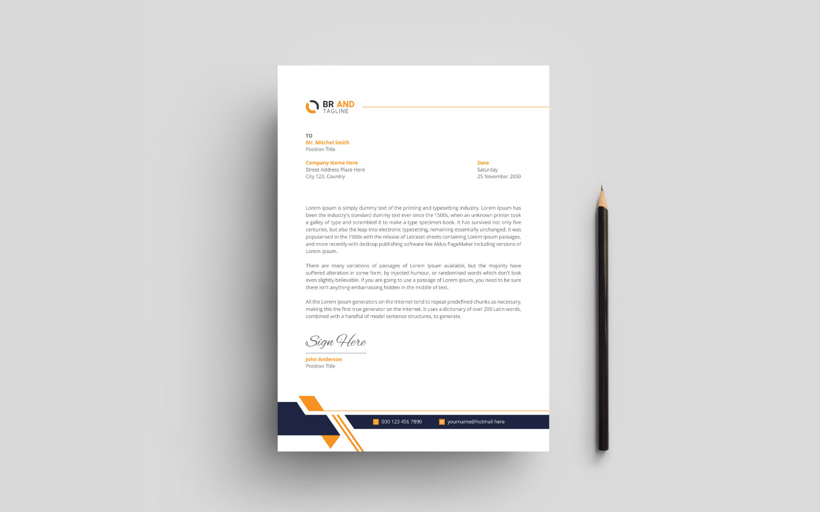 Modern and Minimal Letterhead