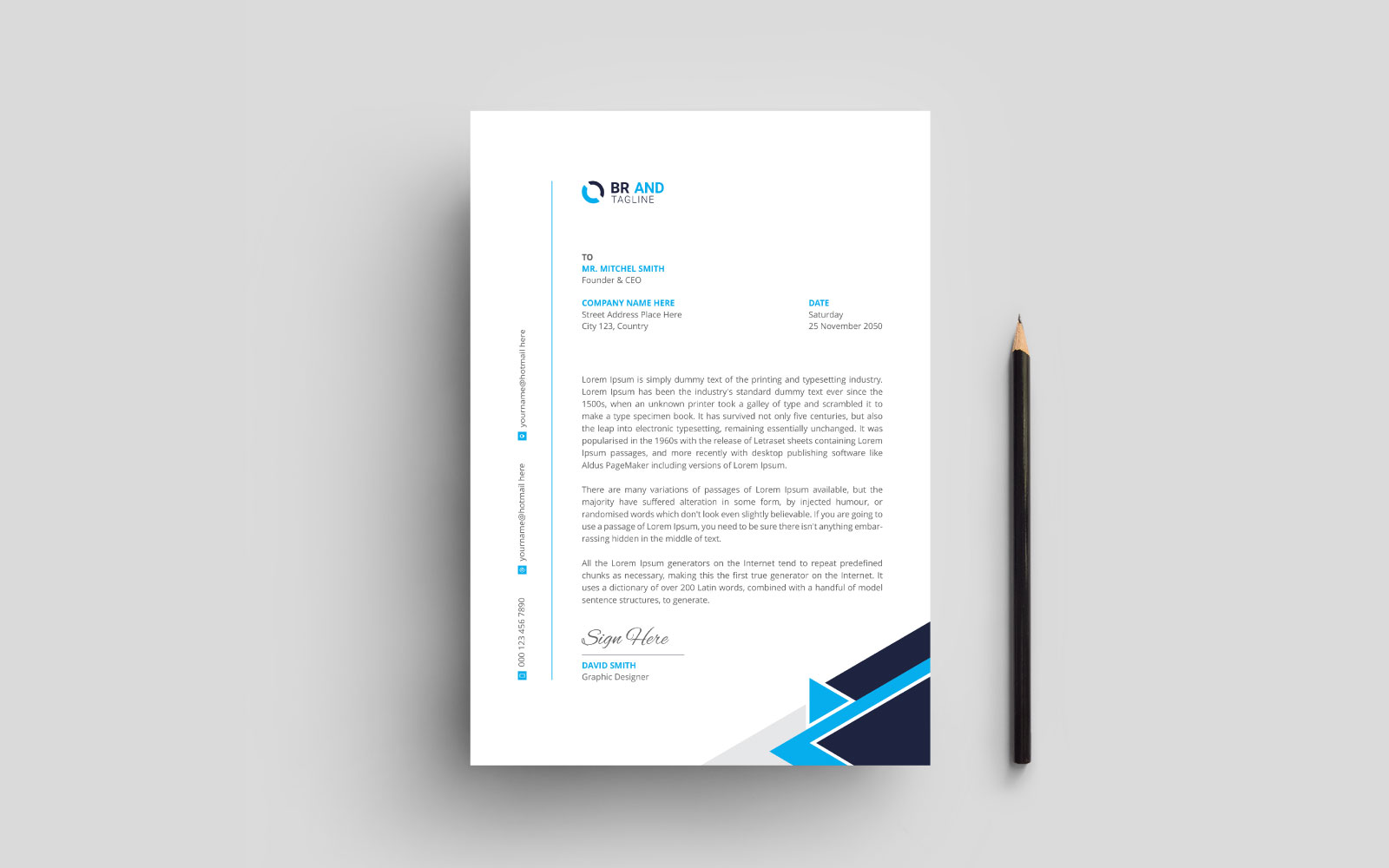 Company Letterhead Template Flat Color