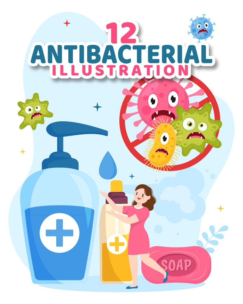 12 Antibacterial Vector Illustration