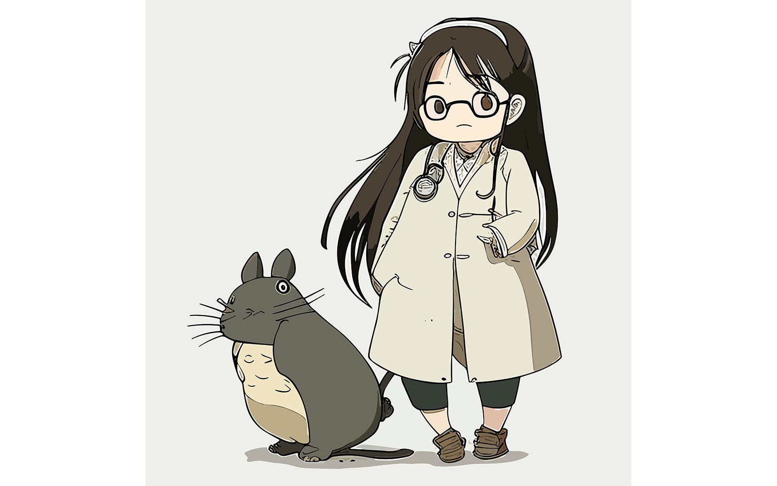 Minnie Gwenevere Doctor Cute Illustration Vector