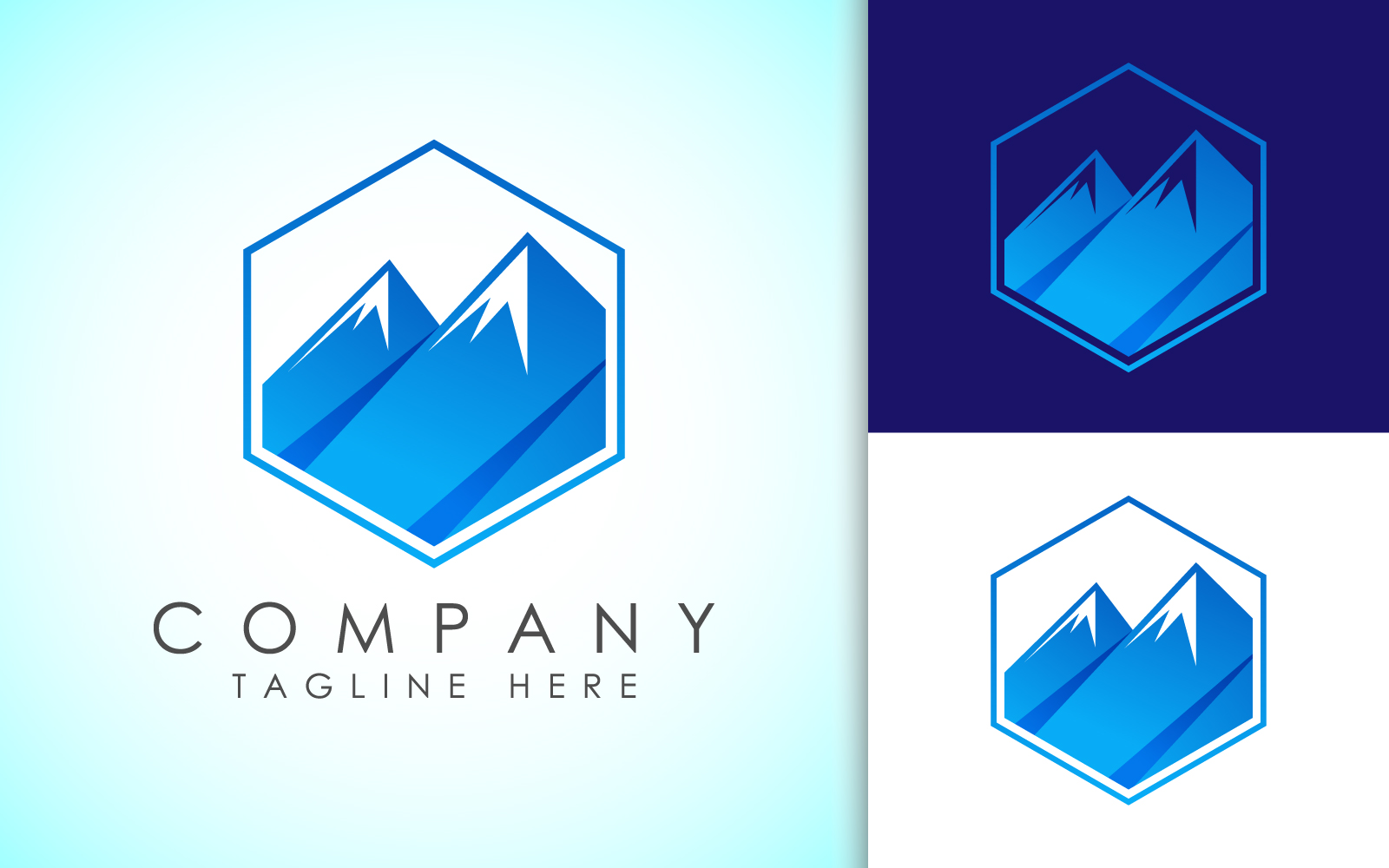 Mountain peak summit logo design4