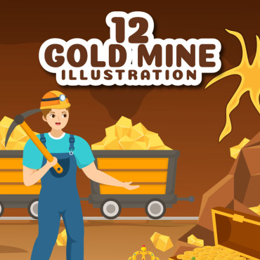 Mine Gold Illustrations Templates 325791