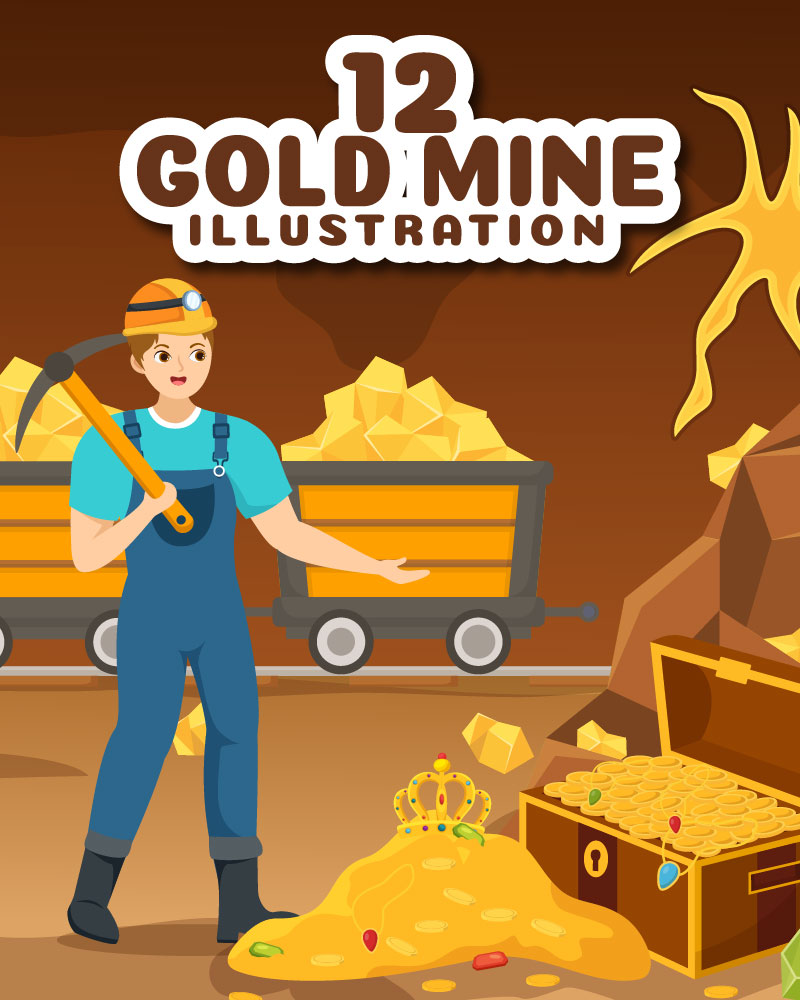 12 Gold Mine Illustration