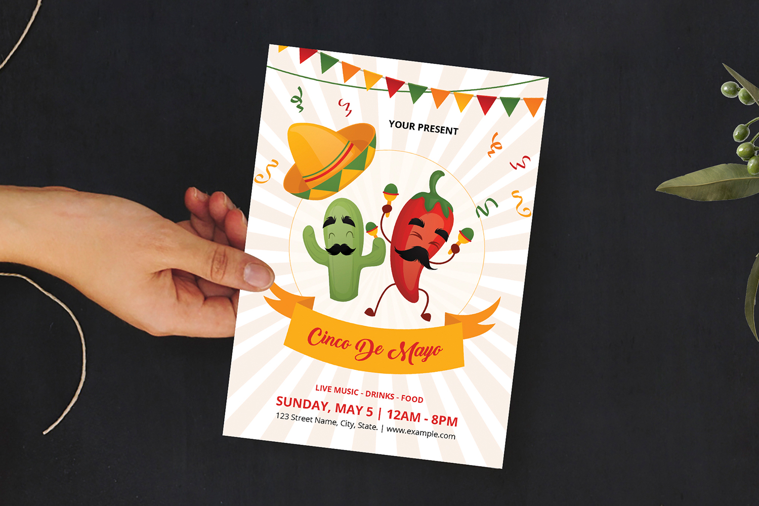 Cinco De Mayo Party Invitation  Flyer template