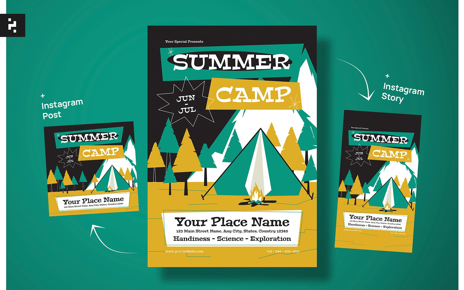 Summer Camp Flyer Mid Century Style