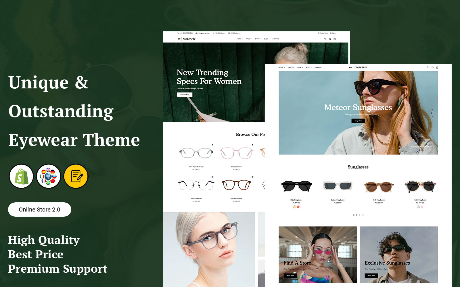 Teashades - Eyewear Shopify Theme