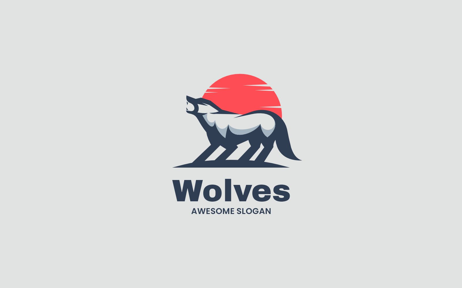 Wolf Simple Mascot Logo 2