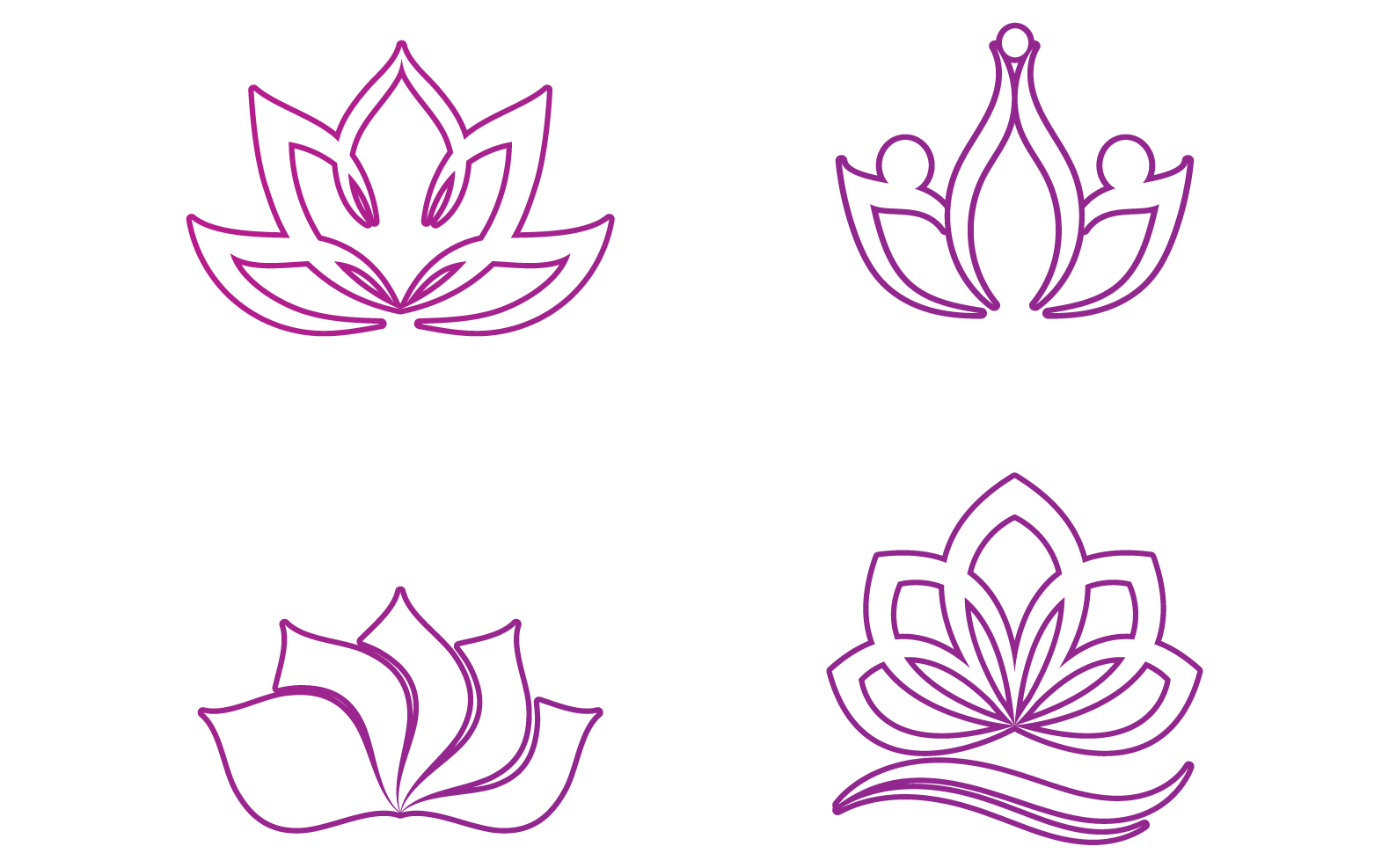 Flower lotus yoga symbol vector design company name v40