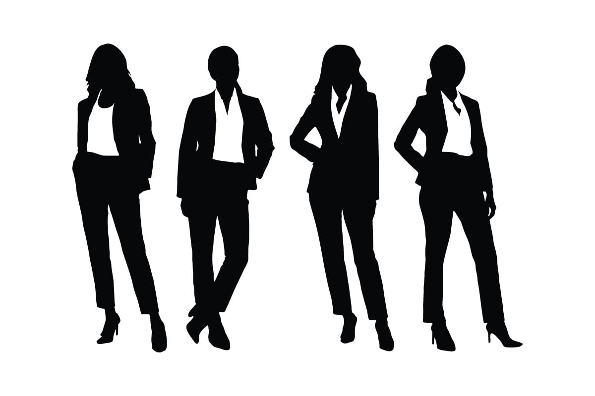 Female businessman silhouette collection