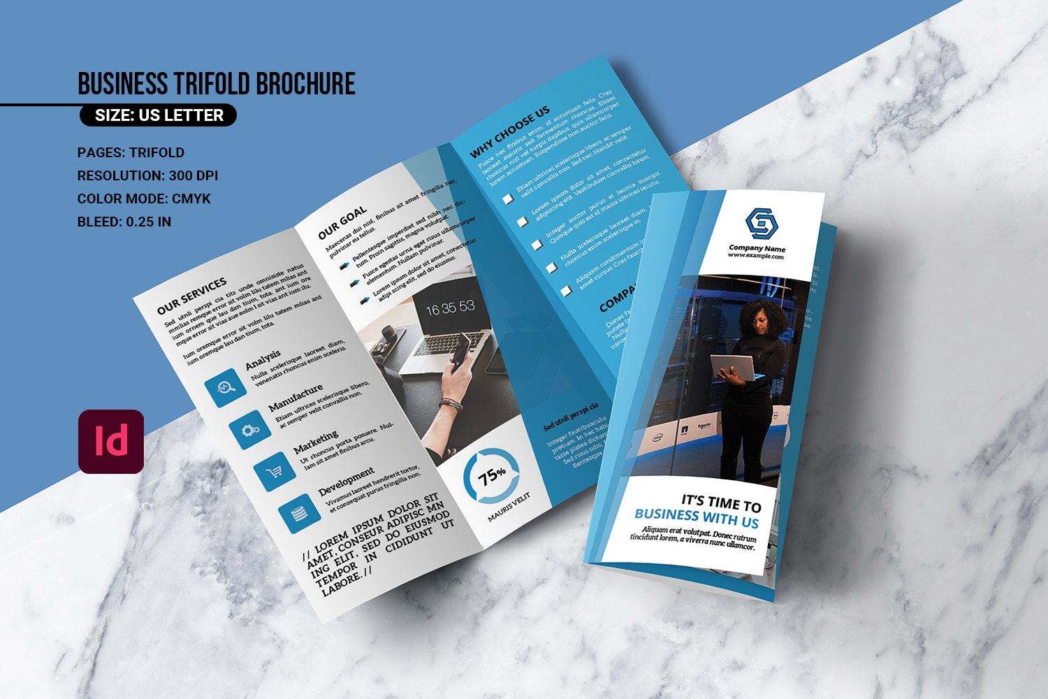 Business Brochure Trifold Adobe Indesign Template
