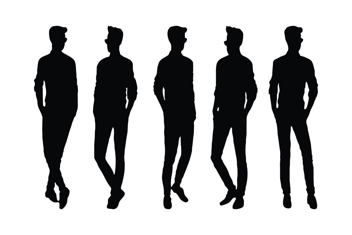 Male fashion model silhouette bundle