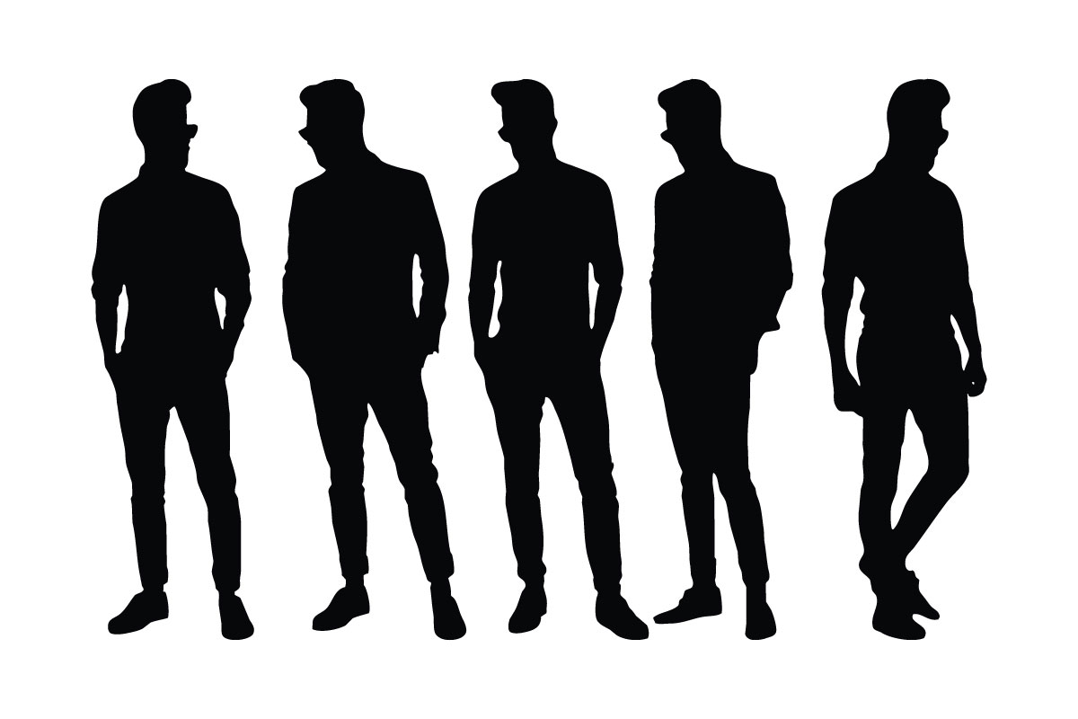 Man fashion designer silhouette bundle vector