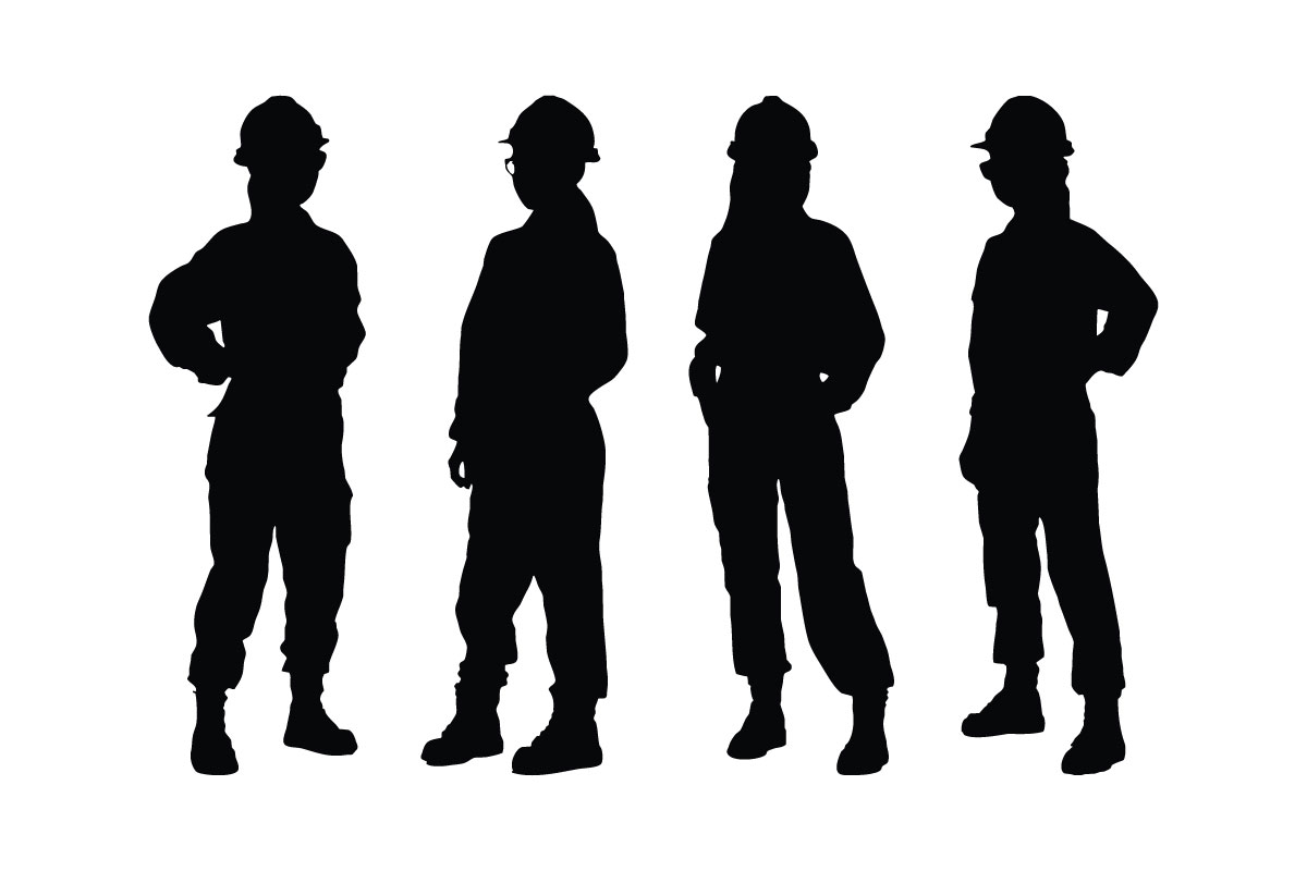 Female worker silhouette collection