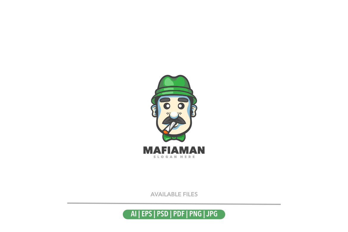 Mafia cute green mascot logo
