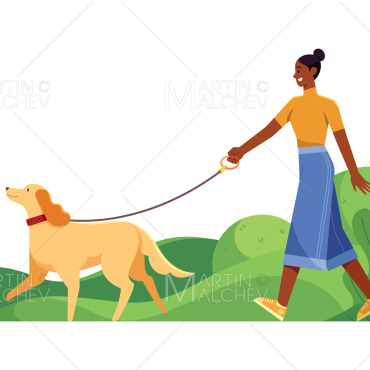 Walking Dog Illustrations Templates 326616