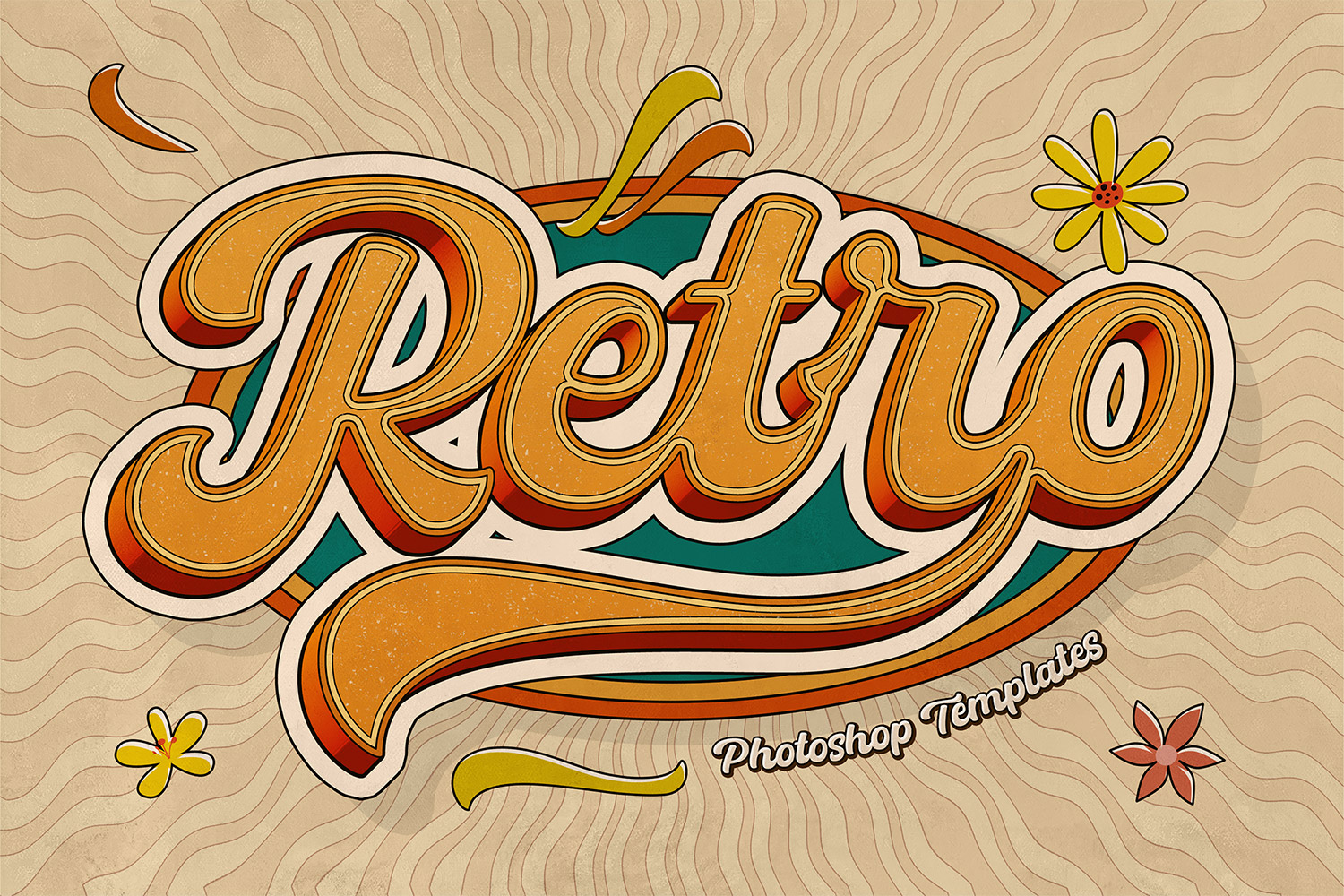 Retro Text Effects - 6 Photoshop Templates