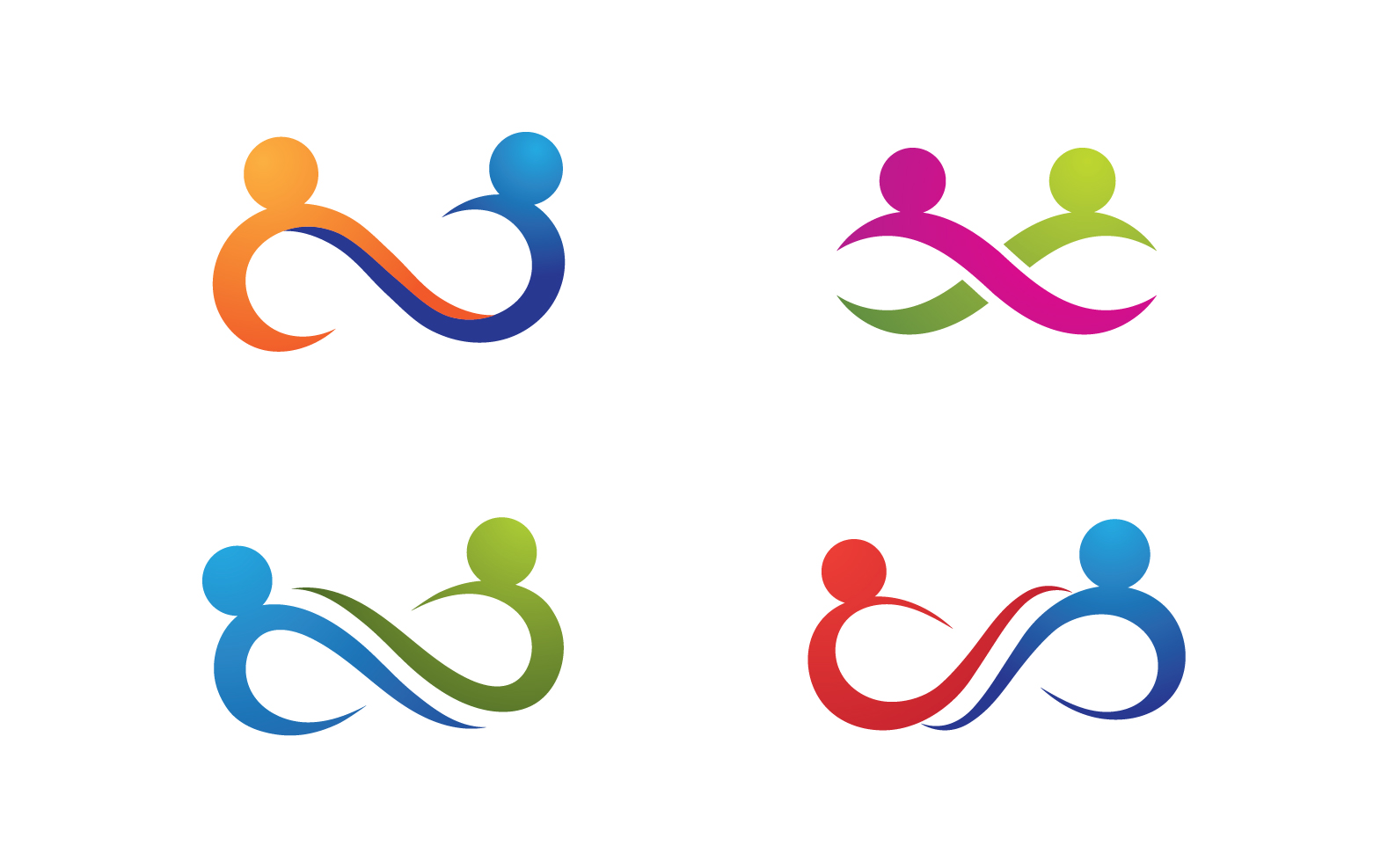 Infinity people team group logo design for company v3