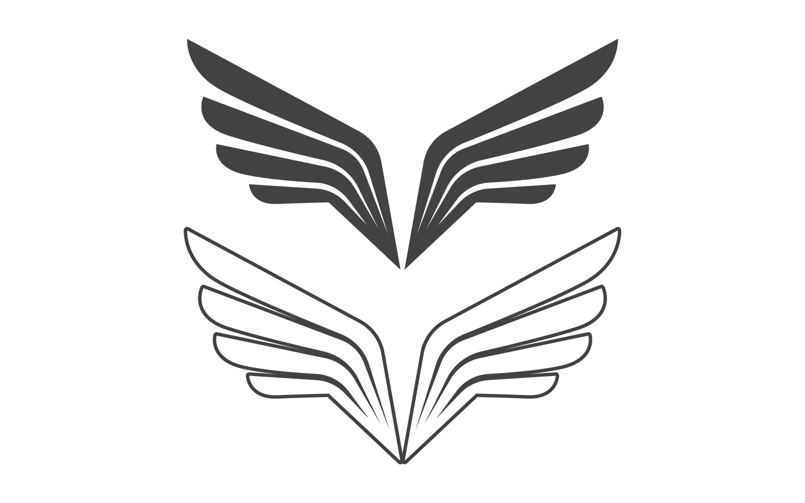 Wing bird falcon angel vector design for logo v4