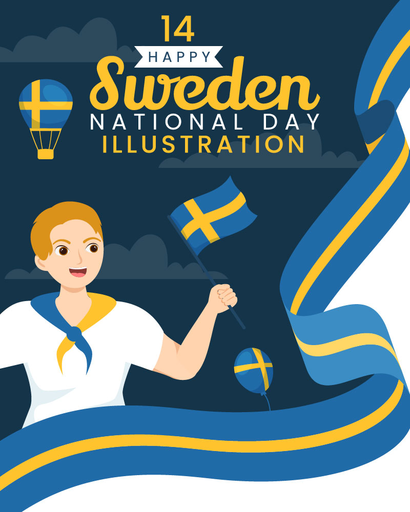 14 Sweden National Day Vector Illustration