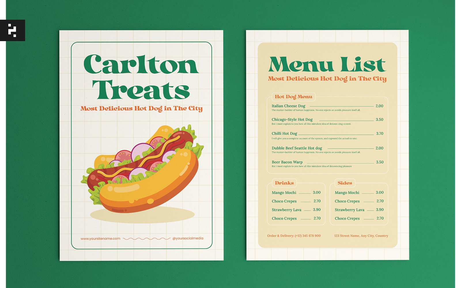 Creative Hotdog Menu Template