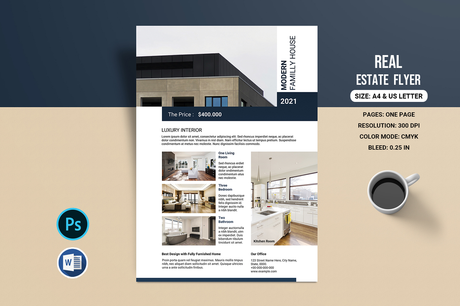 Real Estate Company Promotional Flyer Design Template