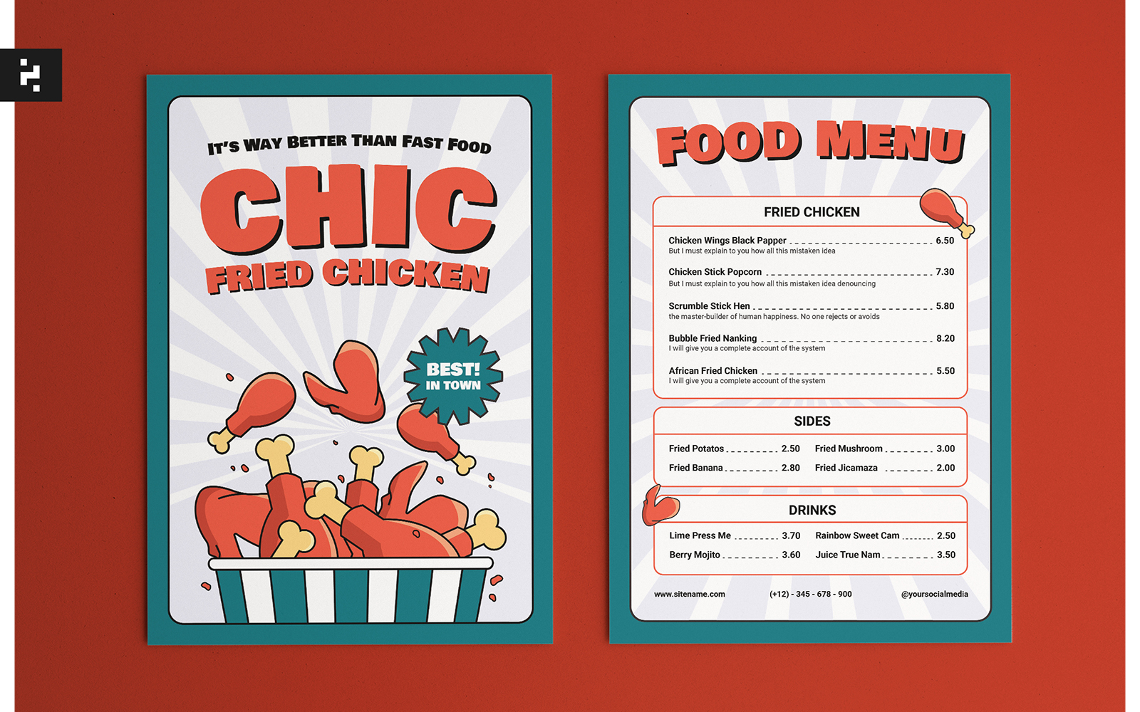 Fried Chicken Menu Template