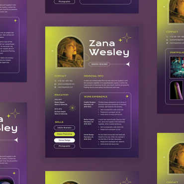 Yellow Dark Resume Templates 327756