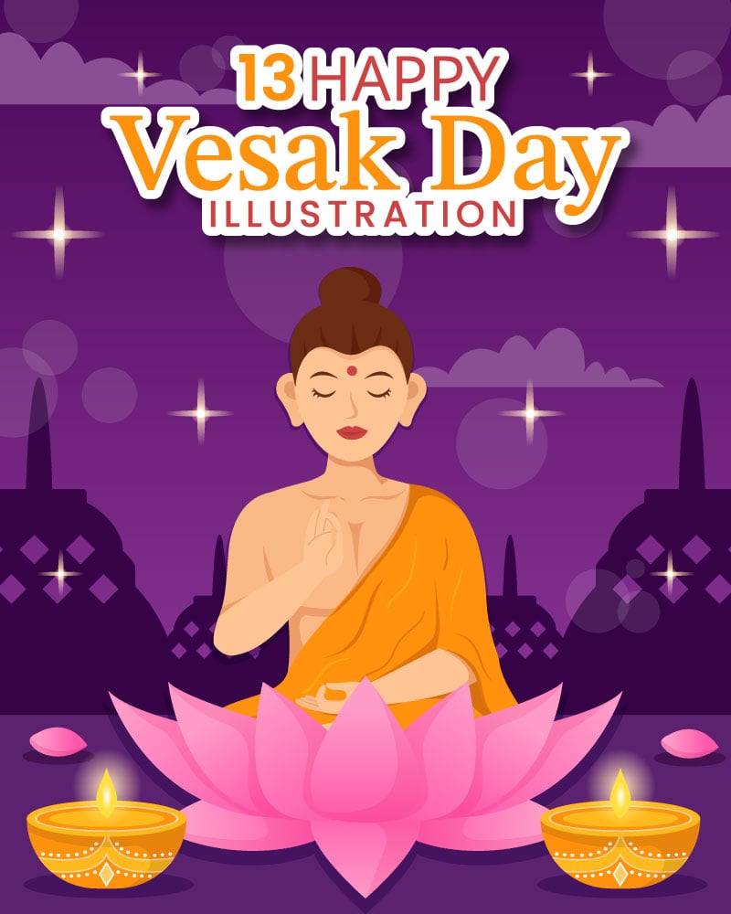13 Vesak Day Celebration Illustration