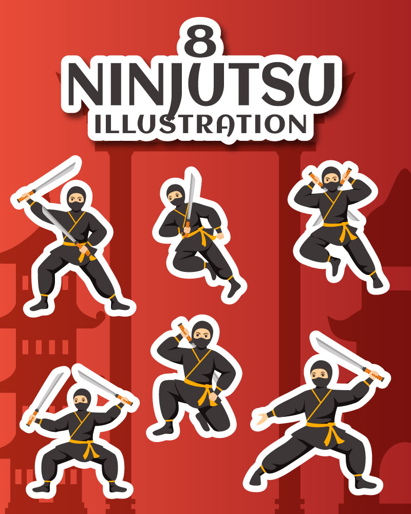 8 Ninjutsu Ninja Shinobi Illustration