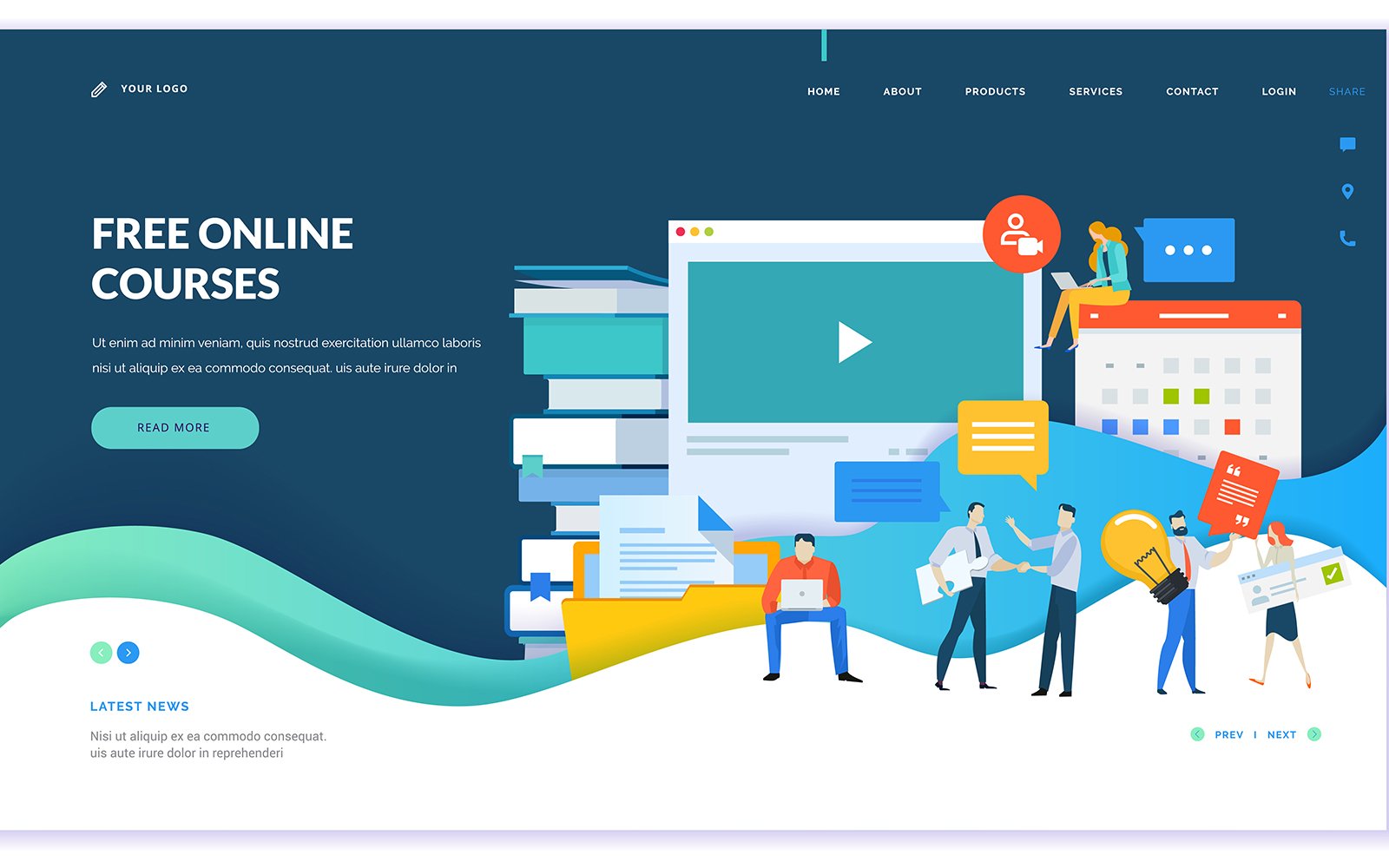 Web Page Design Template For Education V2 Illustration