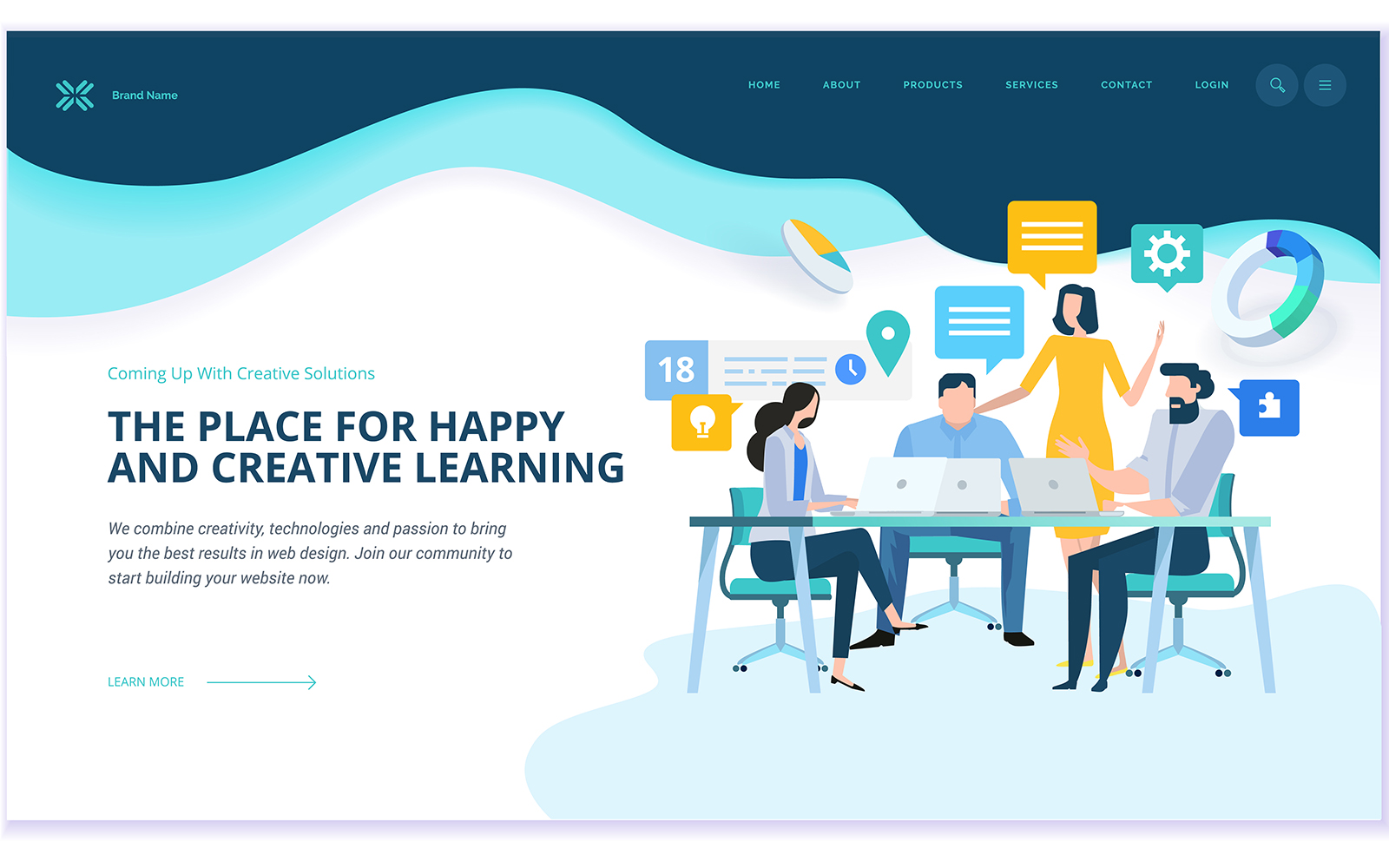 Web Page Design Template For Education V3 Illustration